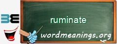 WordMeaning blackboard for ruminate